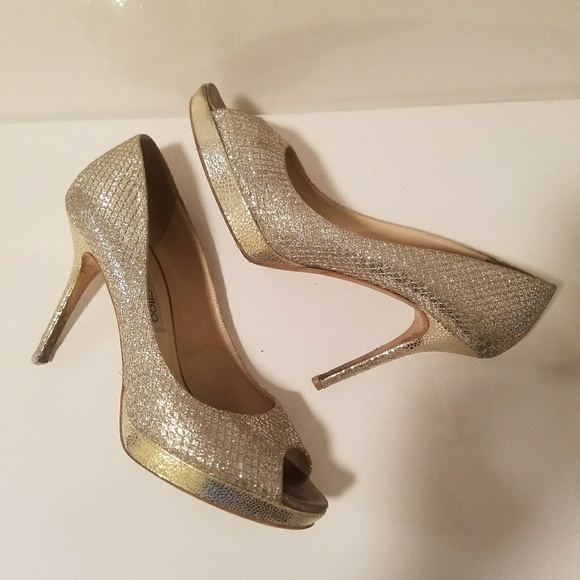 JIMMY CHOO - Sparkly open toe heels - Picture 7 of 7